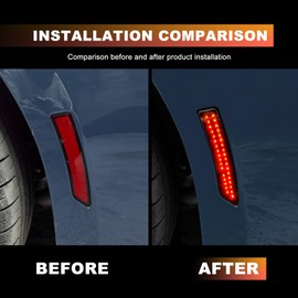 KUNGKIC For Ford Mustang 2024 2025 LED Turn Signal Brake Parking Side Marker Light Daytime Running Waterproof Sequential Blink Sport Style Extend Decoration Accessories 2PCS