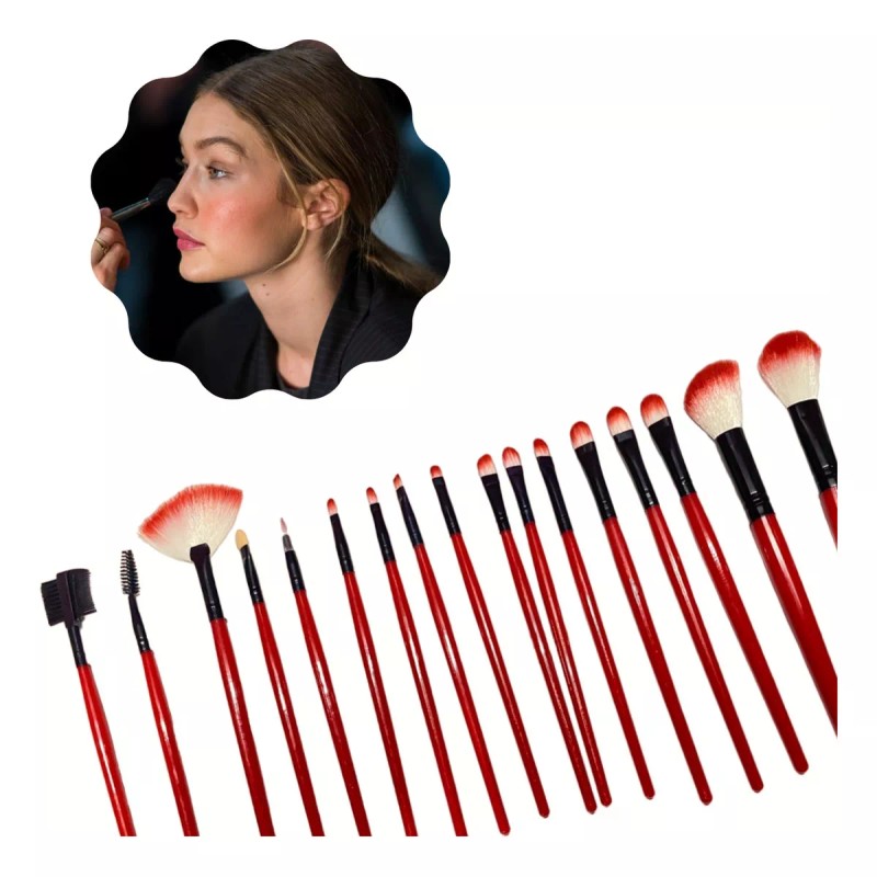 beauty all 24 Brochas Para Maquillaje Profesional C/ Regalo Portabrocha