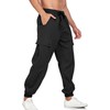 YYA Men's Streetwear Cargo Pants with Flap Pockets & Drawstring