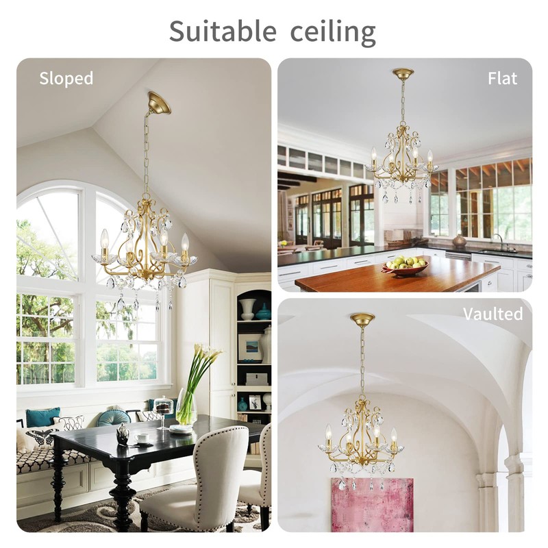WUZUPS Crystal Candle Chandelier Pendant Flushmount Ceiling Light Modern Lighting