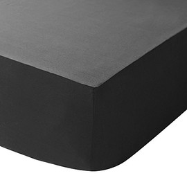 Catherine Lansfield Easy Iron Percale Single Fitted Sheet - Black