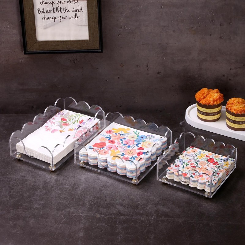 Acrylic Napkin Holder for Bathroom 9"x5" Guest Towel Holder for