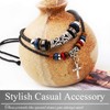 BUZZxSELECTION AC080 Men's Leather Cord Necklace, Cross, Cross, Retro, Ethnic