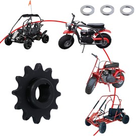 JMCHstore 420 12T Sprocket & Spacer kit with 5/8 Inch Bore for 20 30 Torque Converter CVT for Coleman KT196 CT200U BT200X CT200UEX Mini Bike Go Kart (#40 41 420 Chain 12T)