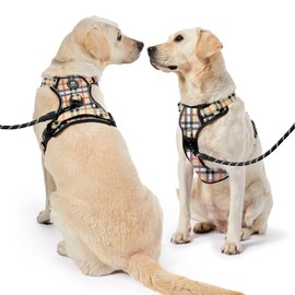 NESTROAD Dog Harness Small Dogs Black Anti-Pull Padded Chest Harness for Dogs Reflective Stripes Chest Harness Dog, Beige Check