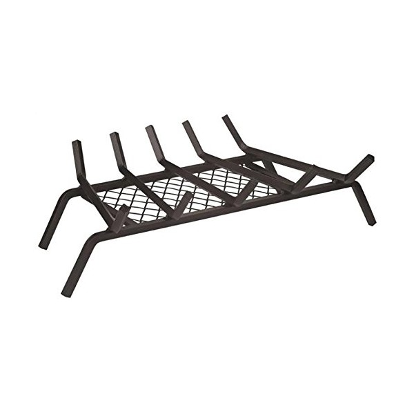Rocky Mountain Goods Fireplace Grate with Ember Retainer - 1/2” Heavy Duty Cast Iron -Heat Treated for Hottest Fires - Retainer for Cleaner More efficient fire - Weld has (23")