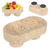 uyoyous Natural Travertine Fruit Bowl 10'', Large Oval Decorative Bowl