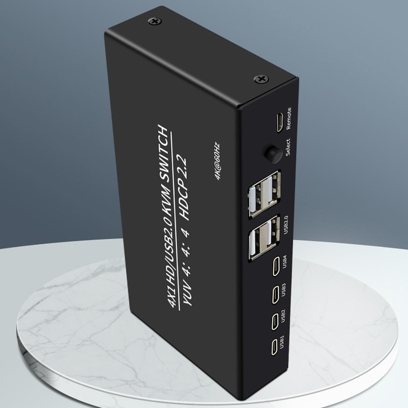 HD Multimedia Interface KVM Switcher Professional 4 Port 4K 60Hz