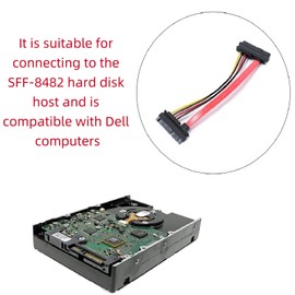 Ruimou 2pcs SATA to SAS Data Cables 22pin Male to 29pin Female Connection Cable The Wire Length is 125mm Used for SFF-8482 Host Hard Drive Compatibility with Dell