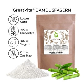 Bamboo Fibres 400g | Premium Quality | Low Carb/Value Pack | Bamboo Powder Flour | GreatVita