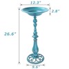 AIHAOKAN 26.6”H×12.3" W Cast Iron Pedestal Bird Bath，Metal Birdbaths Bird
