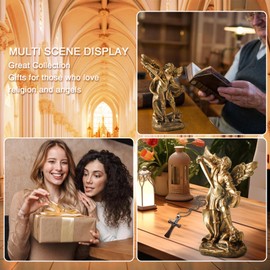 ENNAS San Miguel Arcangel Statue - St. Michael Angel Figurine, Resin Statue Antique Bronze Finish Sculpture, Ideal for Collectors and Religious Decor