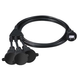 DanYee Extension Cord, 3 Splits, 6.6 ft (2 m), Rainproof, Waterproof, Power Cord for LED Illumination, For Outdoor, PSE Certified, Rainproof Cap Included, 12A, 1500W, Outdoor, Home, Work, Outdoor, Outdoor, Outdoor, Home, Work, Outlet, 3 Splits, Rainproof