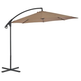 SKM Cantilever Umbrella with Steel Pole 300 cm Taupe (Weight-19KG)