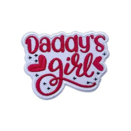 MEIYSTICK Daddy's Girl Embroidery Patches for Clothes Backpacks Hats Jeans Bags, Dad Slogan Size 3" Iron On Patch or Sew On Patches, Daddys Applique Embroidery Patches, Gift for Dad