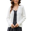 Women's Long Sleeve Cropped Cardigan Casual Open Front V Neck