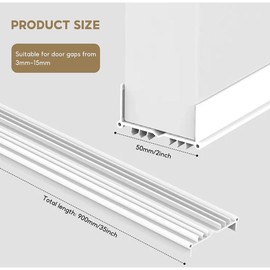 Upgrade Vinyl Door Seal Strip Bottom 35×2 Inch Adjustable Door Sweeps Door Draft Stoppers for Bottom of Door Easy to Install Under Door Weather Stripping, Blocks Dust/Insects/Noise