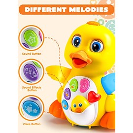 JOYIN Dancing Walking Yellow Duck Baby Toy con música y LED Light Up para bebés, niños pequeños Interactivo de Aprendizaje para el Desarrollo, la Escuela y la Clase Premio Niños