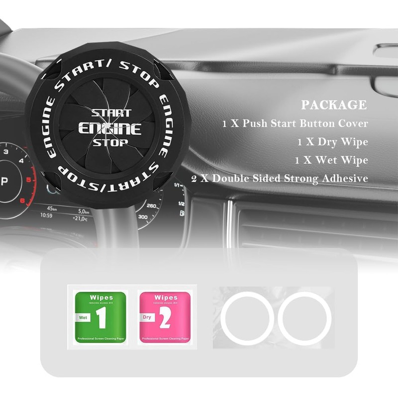 carleef Car Push Start Button Cover,Fashionable Push to Start Button