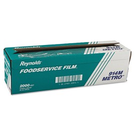Reynolds Wrap 914M Metro Light-Duty PVC Film Roll w/Cutter Box, 18-Inch x 2000ft, Clear