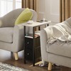 TRIFEBLE End Table with Charging Station, Narrow Side Table with