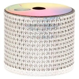 Listón Perforado Holografico Selanusa 8cm x 35m Cinta Decorativa para Arreglos y Manualidades (602-H Plata)