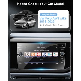 WEIPIN 8 Zoll Navigation Panzerglas Schutzfolie für VW Polo MK6 AW Taigo 2018-2022 2023, GPS Navi Displayschutzfolie mit aus gehärtetem Glas 9H Kratzfest Anti-Fingerabdruck