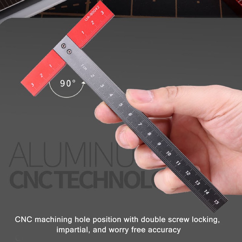 T Square Ruler Aluminum Alloy Accurate Scale Multifunctional Portable Woodworking