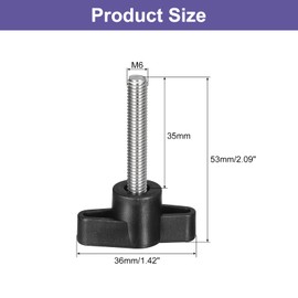 sourcing map 2Pcs Clamping Screw Knob, M6 x 35mm Metric 304 Stainless Steel T Shaped Thumb Screws Handle for Quick Remove Hand Tightening Knob Replacement