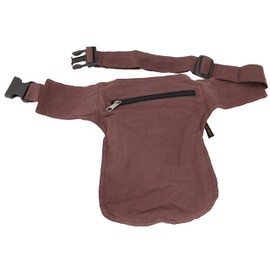 GURU SHOP Fabric Sidebag & Waist Bag Mandala, Goa Belt Bag, Bum Bag from Nepal - Black/Red, Men/Women, Cotton, 25 x 20 x 4 cm, Festival Bum Bag Hippie, brown, Casual