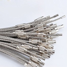 12 Pc Screw Clasp Stainless Steel Wire Cable Key Rings