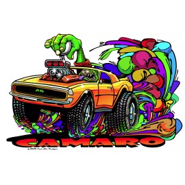 CHEVY CAMARO STICKER  Hot Rod Muscle Car Vintage Style Decal Evel Al's Designs