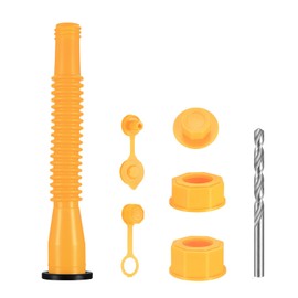 Zxglxinyao Gas Can Spout Replacement Set, 7 Pcs Gas Can Nozzle Replacement Kit for 1/2/5/10 Gal, Gas Can Replacement, Gas Can Spouts for 5 Gallon Gasoline Cans of Old Tanks, Vent Caps, Drill Bits