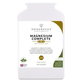 Magnesium Complete 8-in-1 | Pure 375mg Elemental Magnesium Per 2 Capsules (2-Month Supply) | No Stearates or Additives | 120 Vegan Capsules UK Made