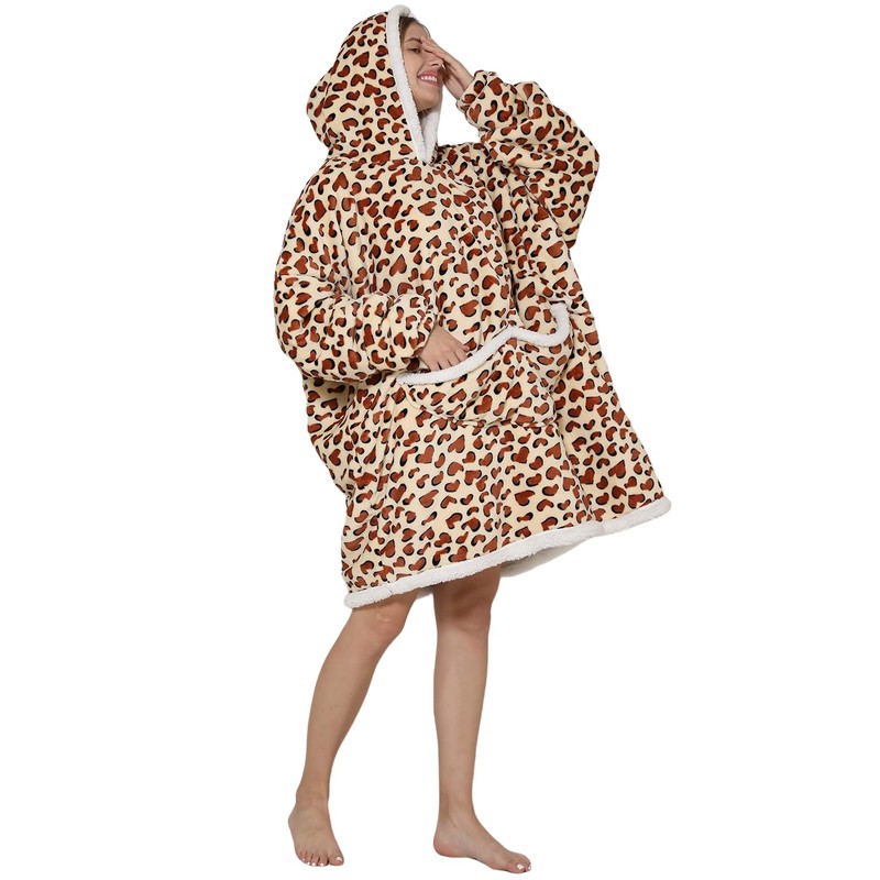 Wearable Animal Blanket Large Oversized Sherpa Comfortable Snuggie for Adults