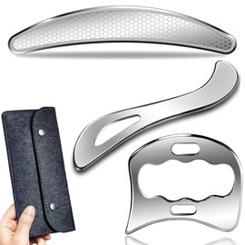 GYX COELE 3 in 1 Muscle scraper Stainless Steel Gua Sha set Scraping Massage Tool,IASTM Tools, Great Soft Tissue Physical Therapy Used for Arms, Back, Legs,reduce soreness(3set)