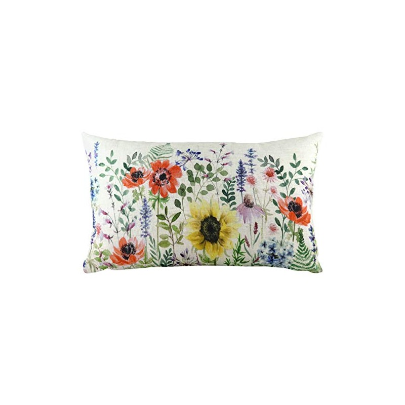 Evans Lichfield Wild Flowers Emma Cushion Cover, Multi, 30 x