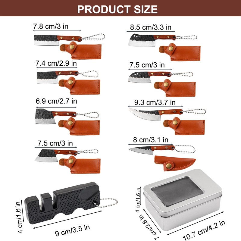 Ruksifg Mini Kitchen Knife Set Tiny EDC Knife for Package
