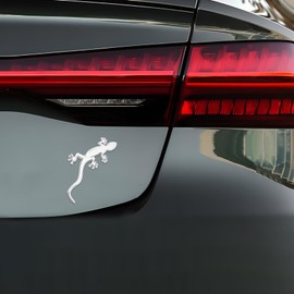 deemars Gecko Car Stickers, Automotive Body Decals, Fashion 3D Gecko Shape Pure Metal Chrome Badge Emblem Decal Sticker, Car Decor Accessories Car Body Block Scratch Sticker Fit for Cars, SUVs, Trucks