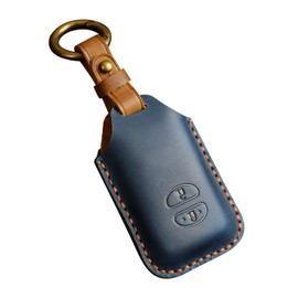 Key Case Fit Toyota Prius Aqua Vitz Corolla 86 IQ Mark X Crown SAI Wish Prius α Leather Key Holder Genuine Leather Key Cover, blue