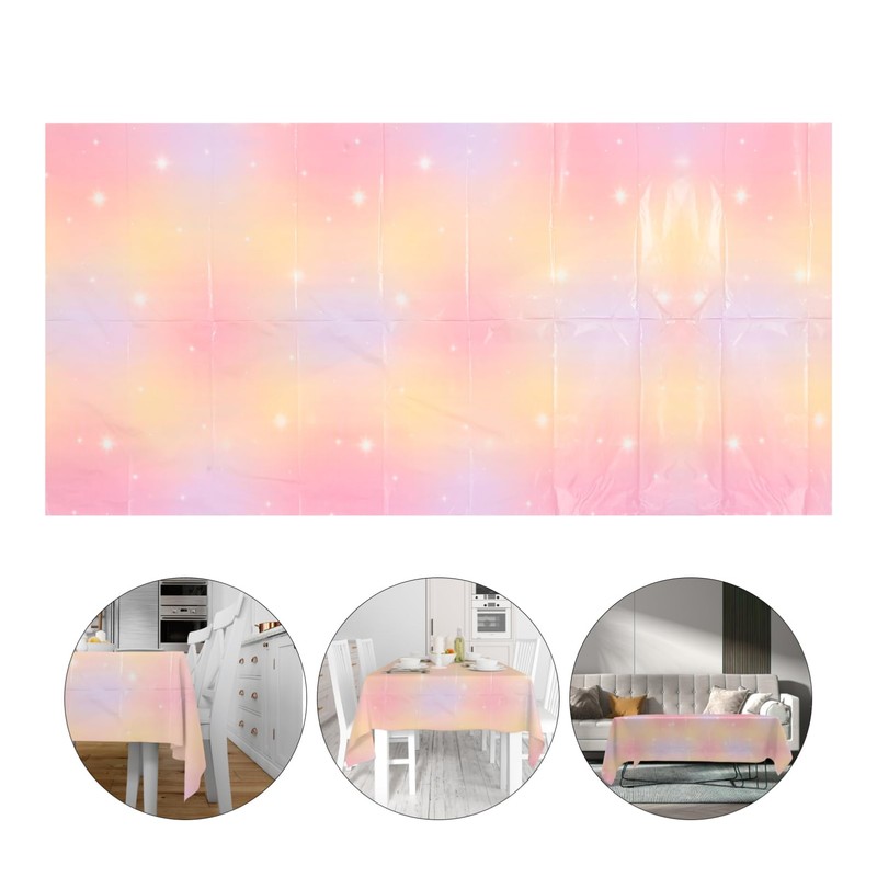 CAXUSD Large Size Rainbow Tablecloth Birthday Decor Versatile Party Table