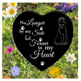 CSUPPCREA Cat Memorial Gifts for Loss of Cat, Pet Sympathy Memorial Ideas, Pet Passing Away Bereavement Remembrance Plaque, Sympathy Bereavement Gift for Loss, Black Died Funerary Garden Stone