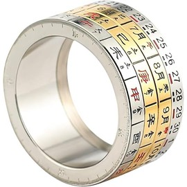 Stress Relief Spinning Ring Calendar Ring,Gold and Stainless Steel Plated, Master Soothsayer (10)