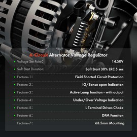 A-Premium Alternator Voltage Regulator Compatible with Toyota Tundra 2003-2004, Tundra 2005-2006 4.7L, 14V A-Circuit 14.5 Vset