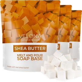 velona 6 LB - SHEA Butter Soap Base Pre-Cut Cubes | SLS/SLES Free | Glycerin Melt and Pour | Natural Bars for The Best Result for Soap-Making