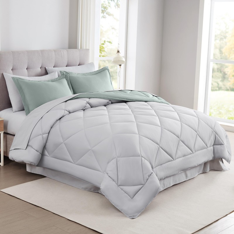 Modern Threads 7-Piece Reversible Comforter Set - Bedding Ensemble with
