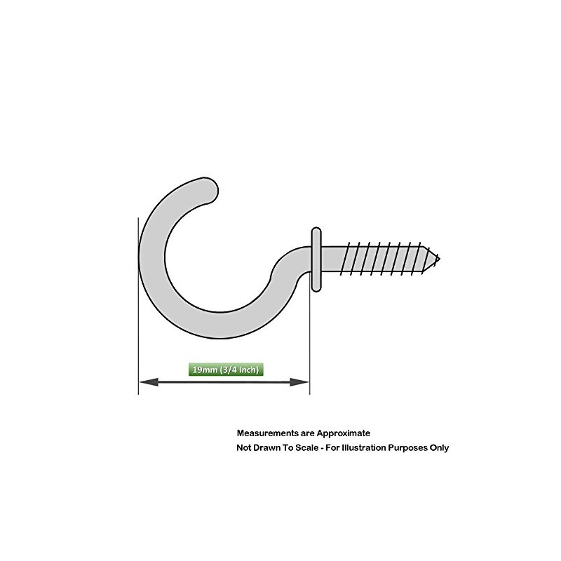 CUP HOOK 19MM TO SHOULDER TOTAL LENGTH 30MM WHITE PVC