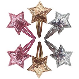 Topkids Accessories Mini Hair Clips Pin Curl Clips Hair Clips Women Toddler Hair Clips Pin Clips Hair Accessories For Women Hair Accessories For Girls (Mixed Stars 6pcs)