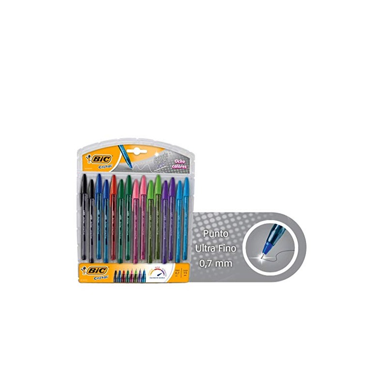 BIC 70330357075 Bol Cristal Precisi n y Suavidad, 15 Piezas