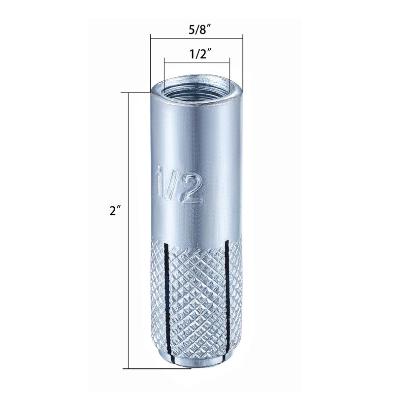 Wensilon(20 pcs) 1/2"-13 Premium Zinc Plated Carbon Steel Drop in